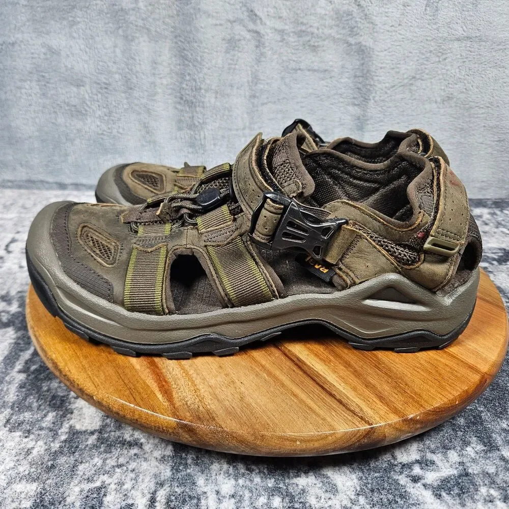 Teva Omnium 2 Sandals Men’s Size 9 Brown Leather Fisherman Hiking Shoes 1019179